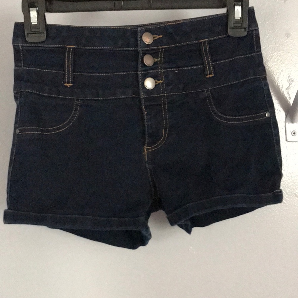High waisted denim shorts